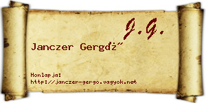 Janczer Gergő névjegykártya