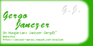 gergo janczer business card